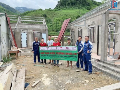 Giải pháp nhôm kính thành nhi – Góp cửa xây trường, điểm trường Khuổi Én Hà Giang