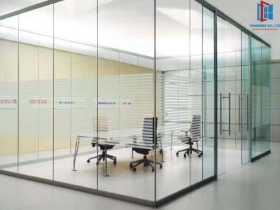 Vách kính cường lực văn phòng – Mẫu 01