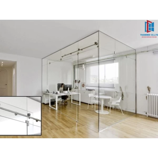 Vách kính cường lực văn phòng – Mẫu 05