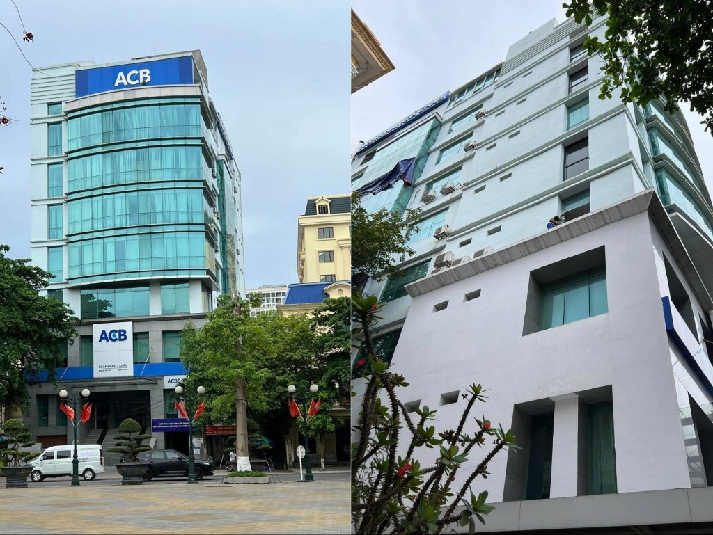 Thi công kính tường cho toà nhà ACB – Chi nhánh Duyên Hải Hải Phòng